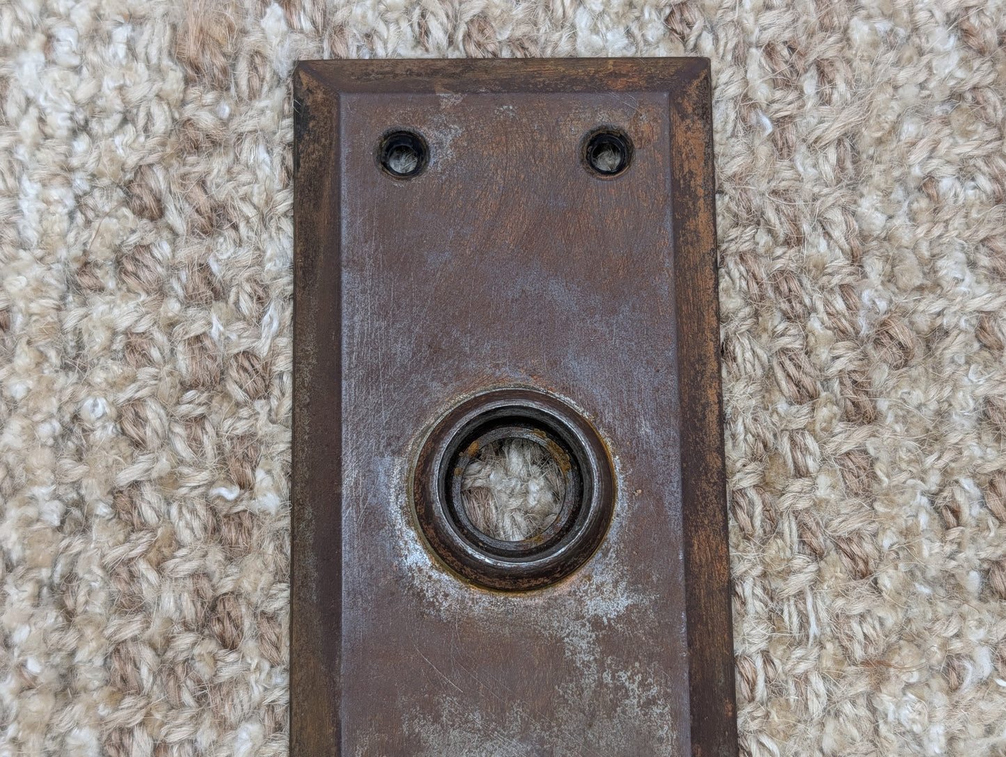 2 1/4" x 7" Antique Steel Door Knob Plate