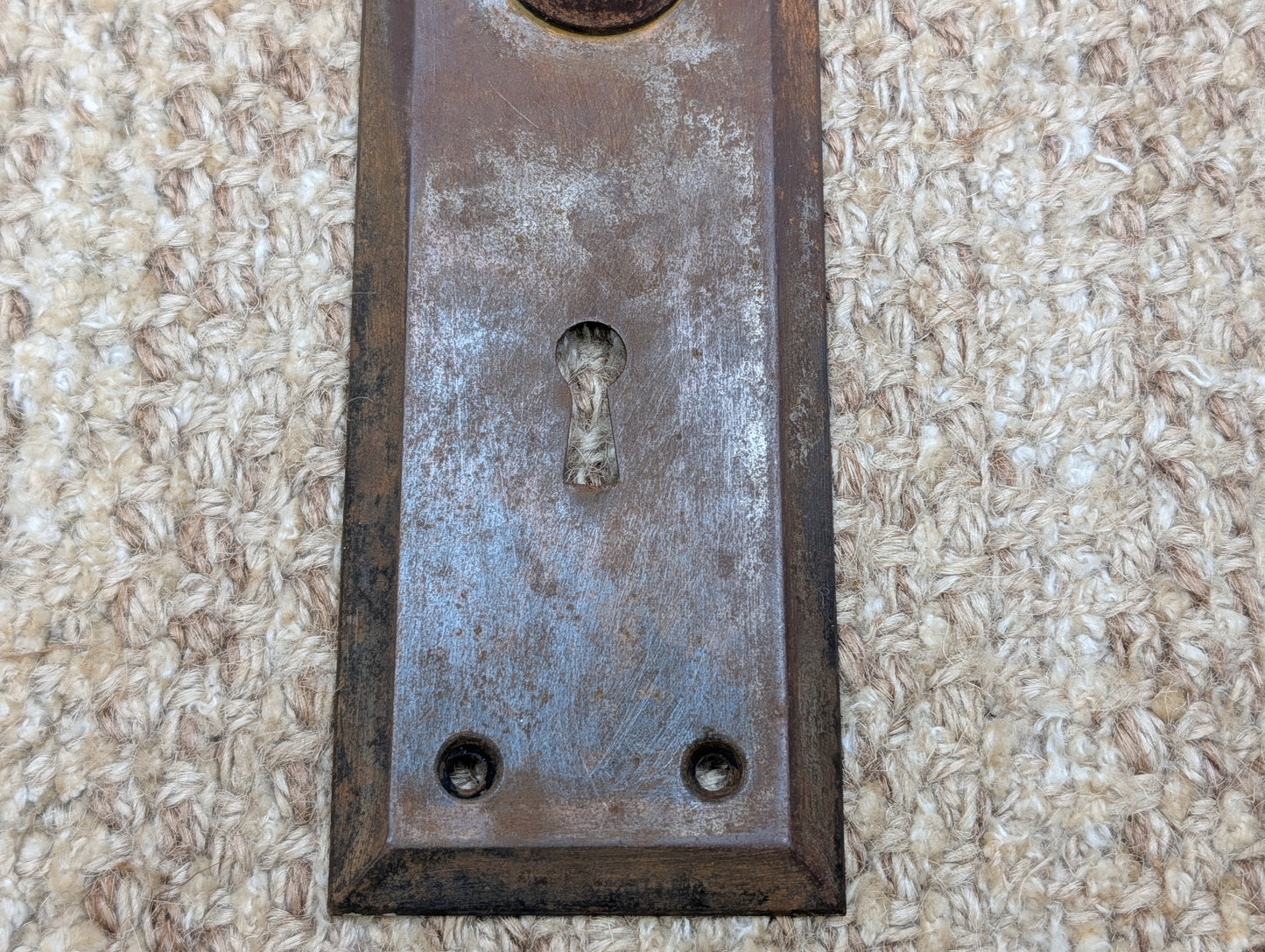2 1/4" x 7" Antique Steel Door Knob Plate
