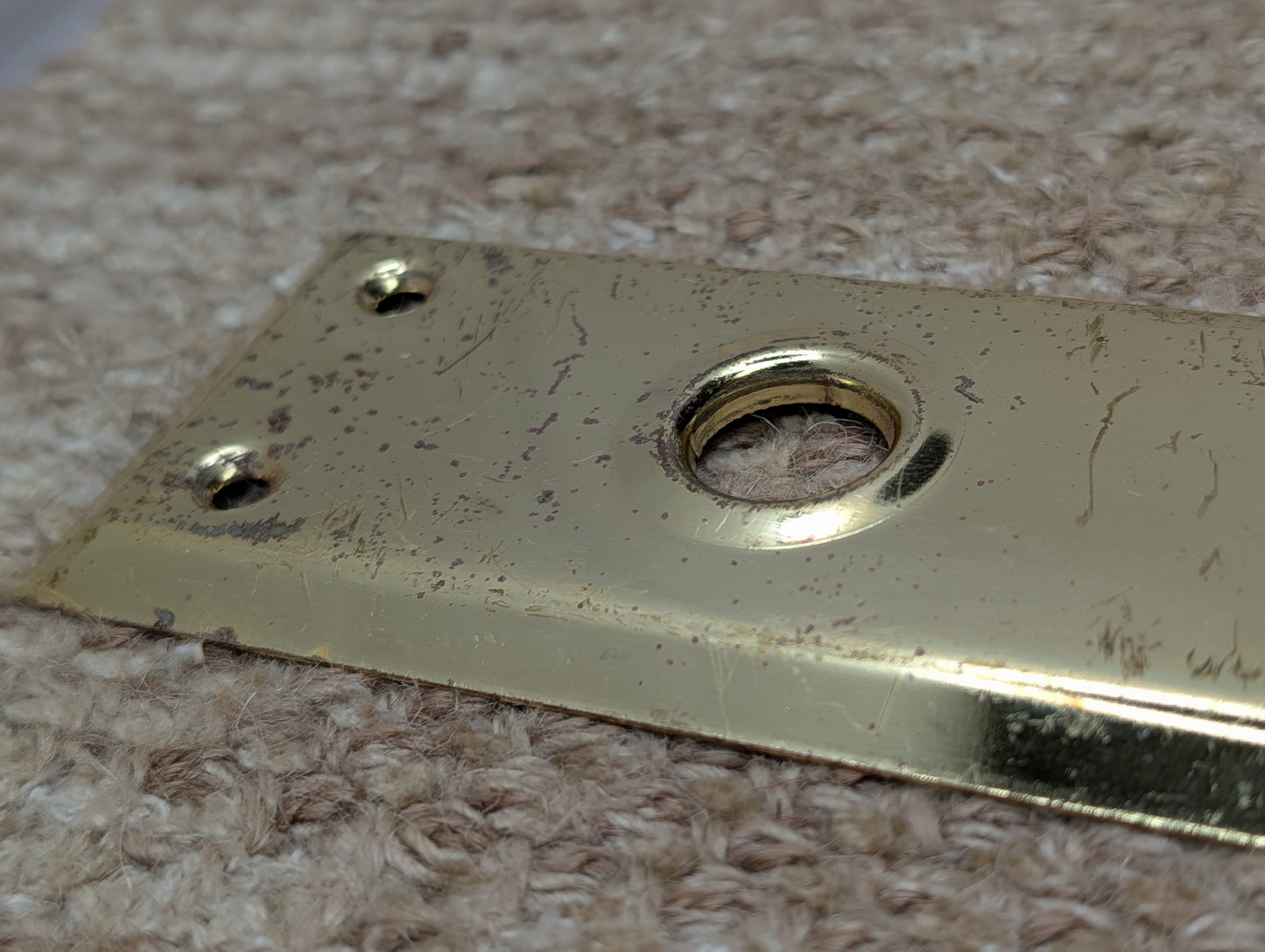 2 1/4" x 7 1/16" Antique Brass Plated Steel Door Knob Plate