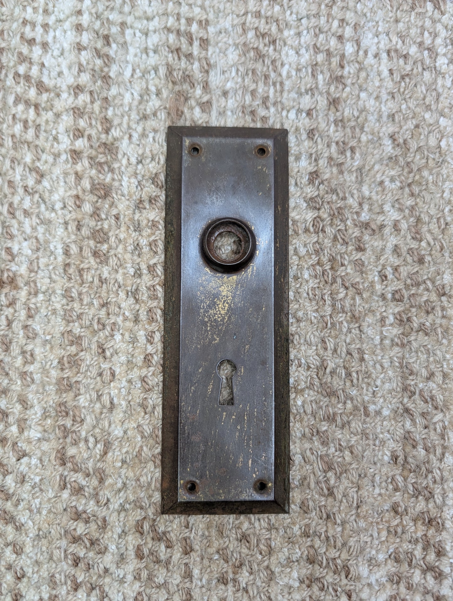2 1/4" x 7" Antique steel Door Knob Plate