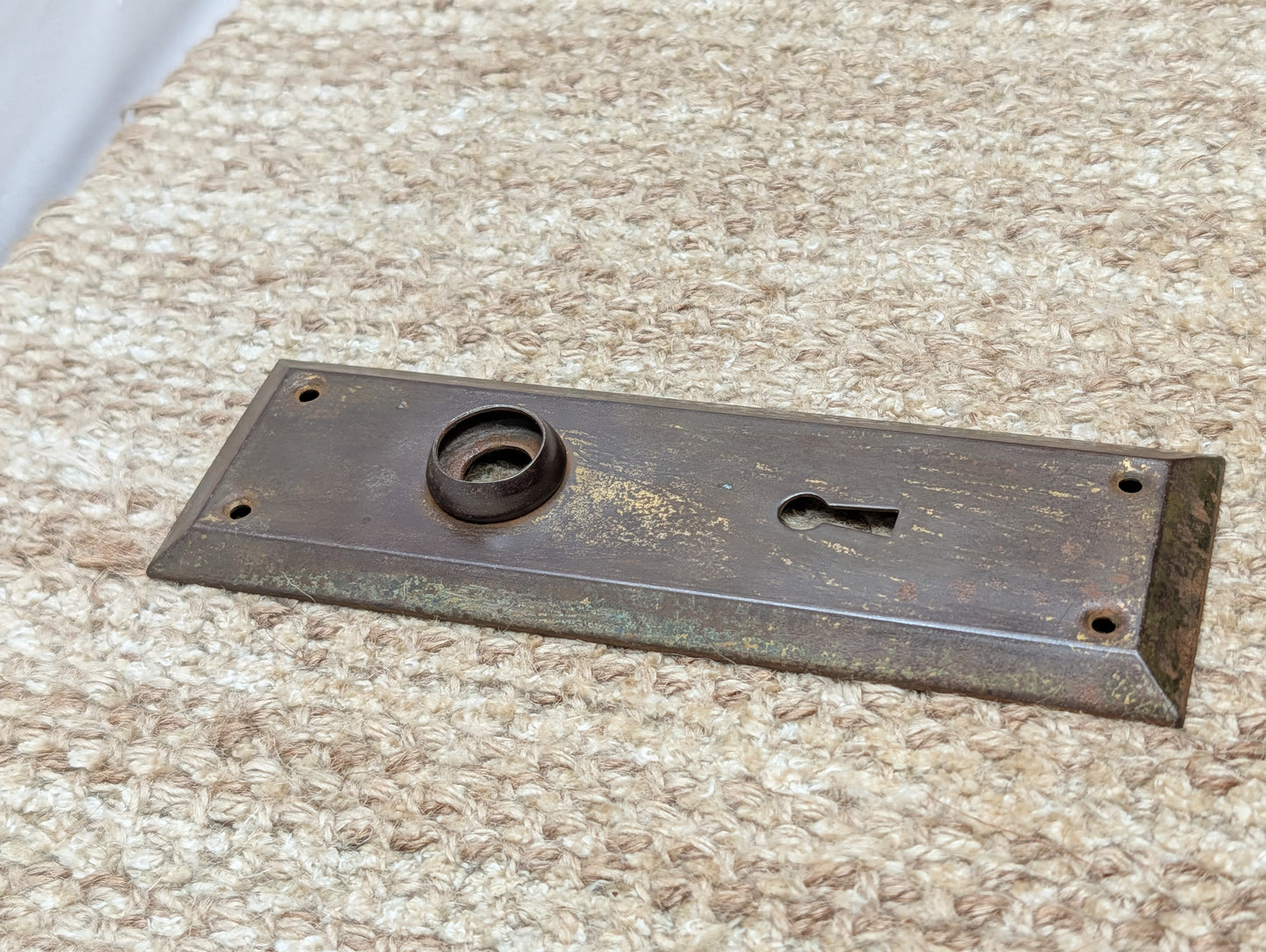 2 1/4" x 7" Antique steel Door Knob Plate