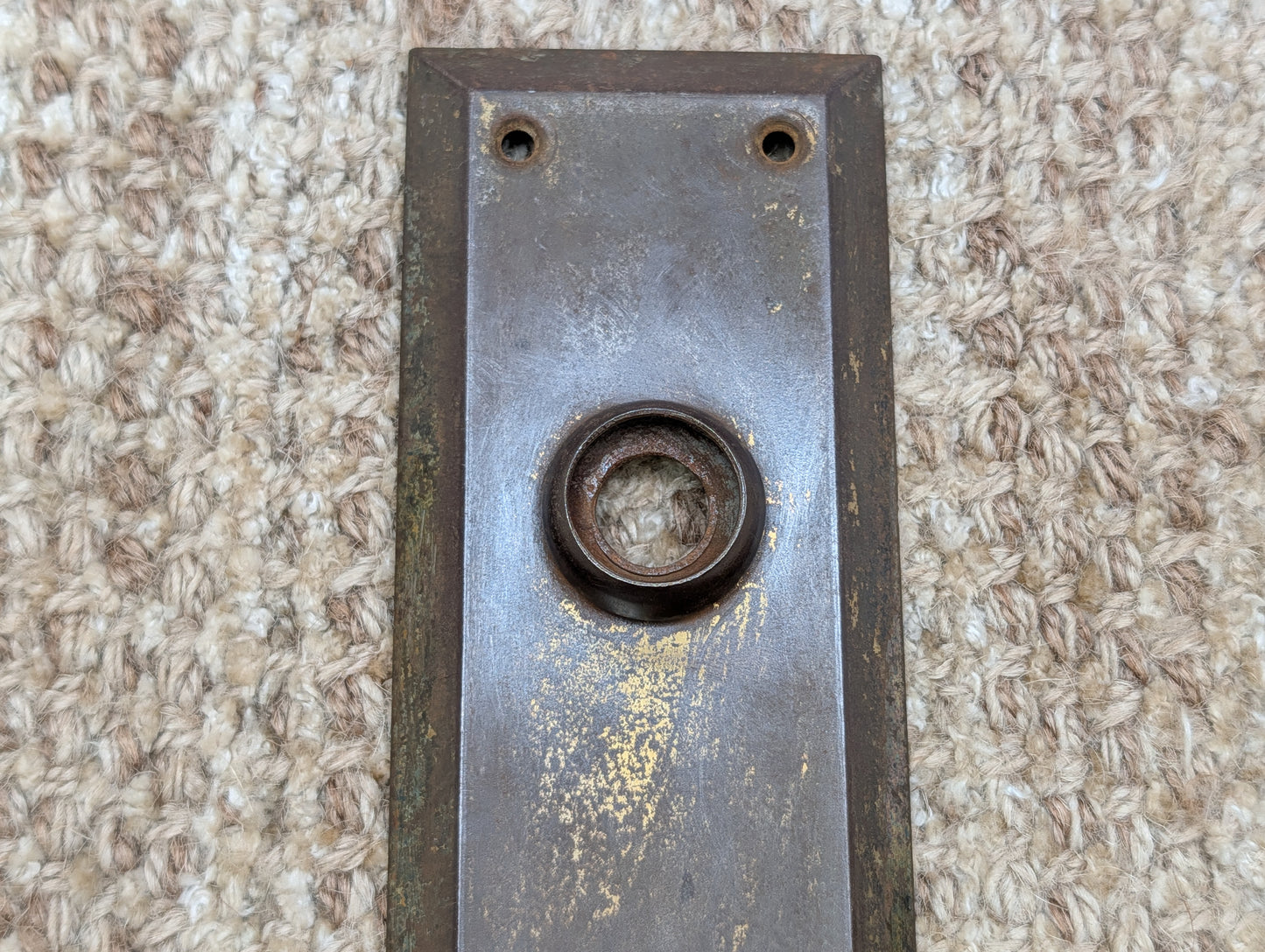 2 1/4" x 7" Antique steel Door Knob Plate