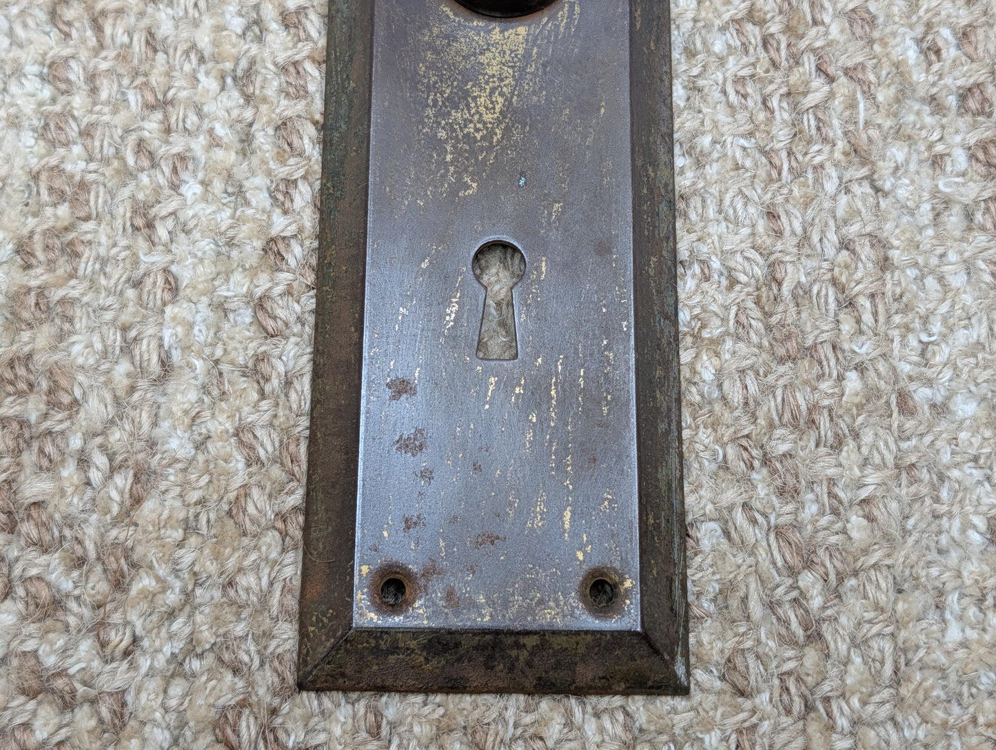 2 1/4" x 7" Antique steel Door Knob Plate