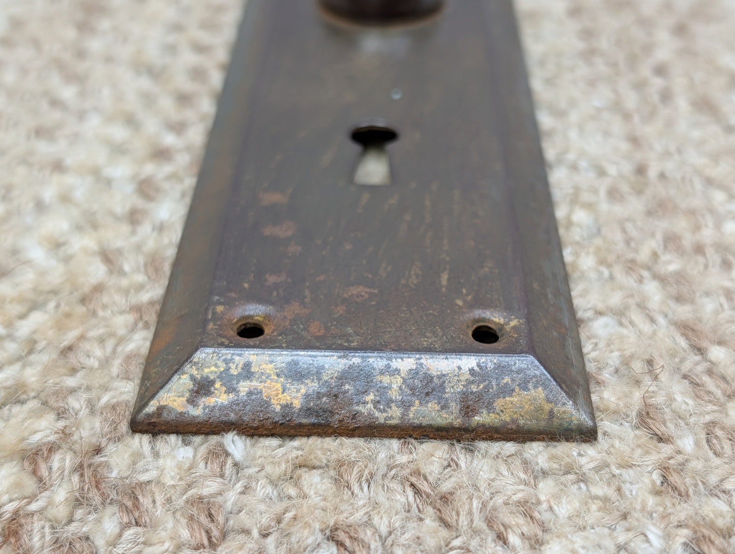 2 1/4" x 7" Antique steel Door Knob Plate