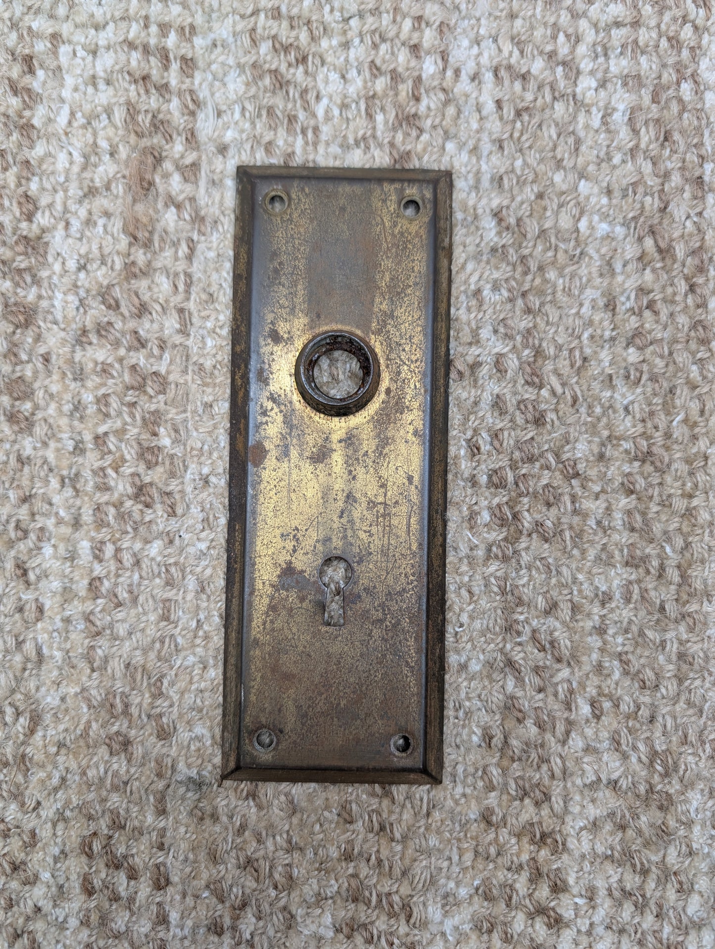 2 1/2" x 7" Antique Steel Door Knob Plate