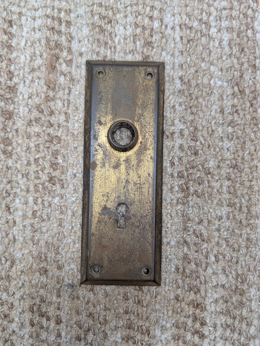 2 1/2" x 7" Antique Steel Door Knob Plate