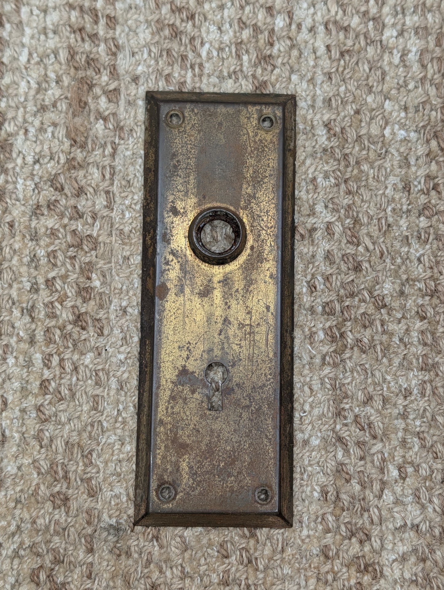 2 1/2" x 7" Antique Steel Door Knob Plate