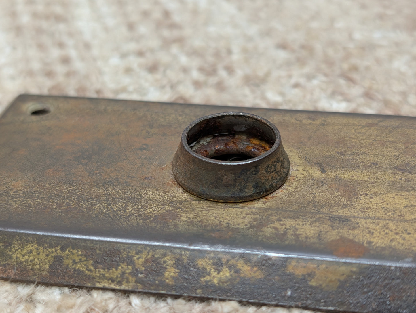 2 1/2" x 7" Antique Steel Door Knob Plate
