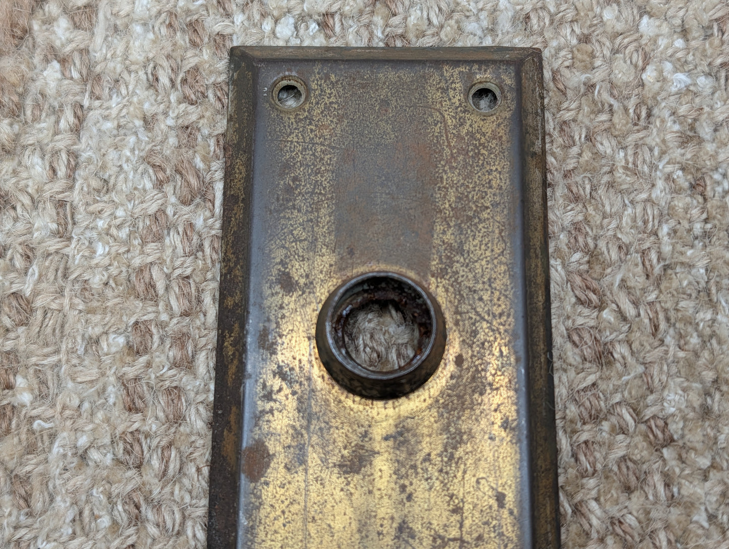 2 1/2" x 7" Antique Steel Door Knob Plate