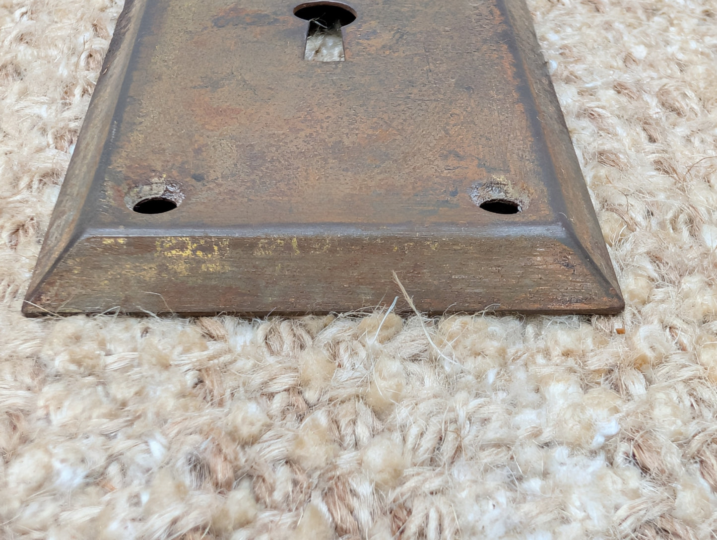 2 1/2" x 7" Antique Steel Door Knob Plate