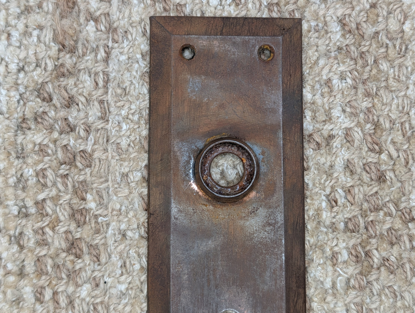 2 1/4" x 7" Antique Steel Door Knob Plate