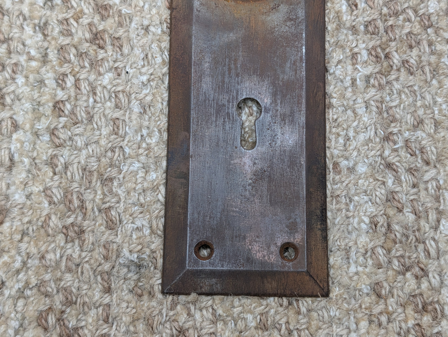 2 1/4" x 7" Antique Steel Door Knob Plate