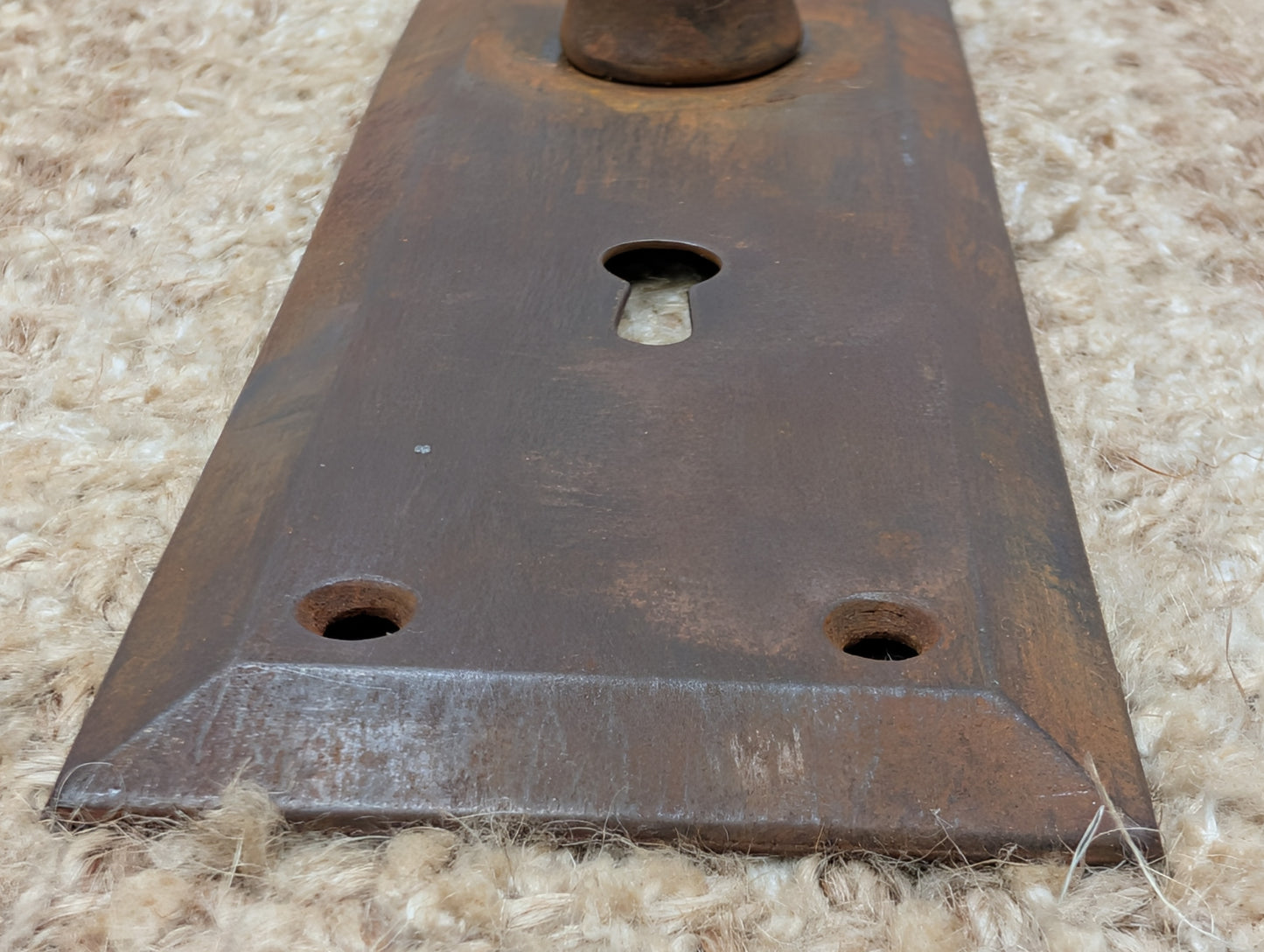 2 1/4" x 7" Antique Steel Door Knob Plate