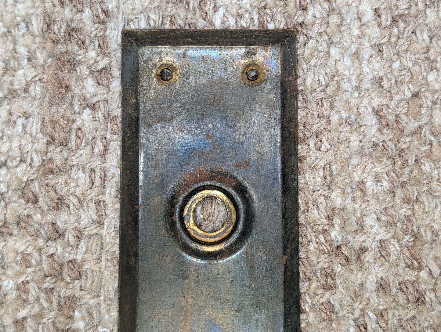 2 1/4" x 7" Antique Steel Door Knob Plate