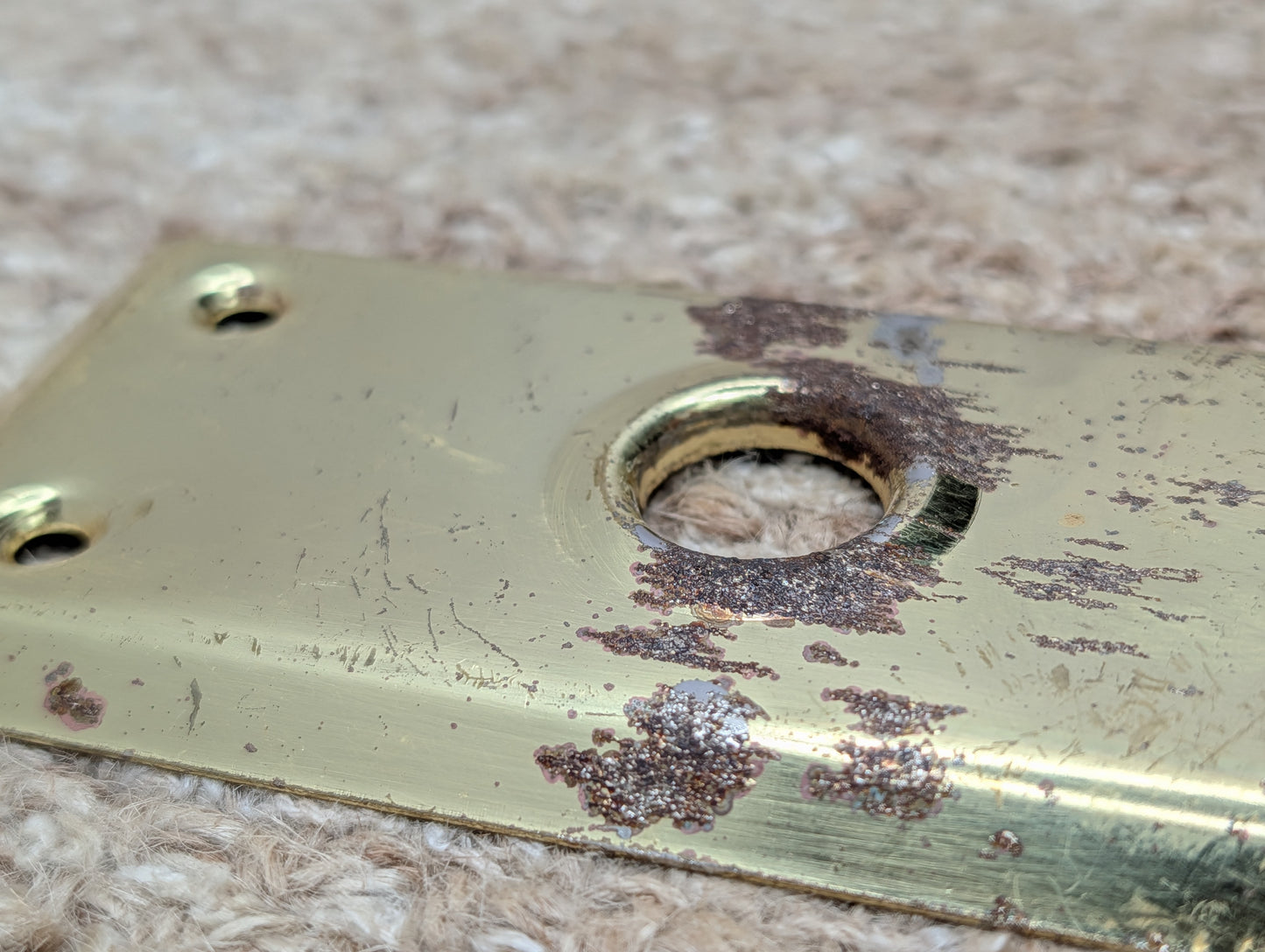 2 1/4" x 7 1/16" Antique Steel Door Knob Plate