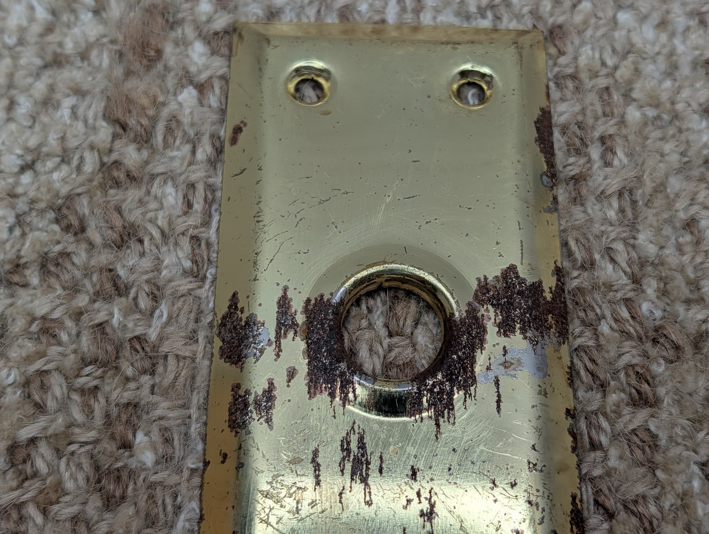 2 1/4" x 7 1/16" Antique Steel Door Knob Plate