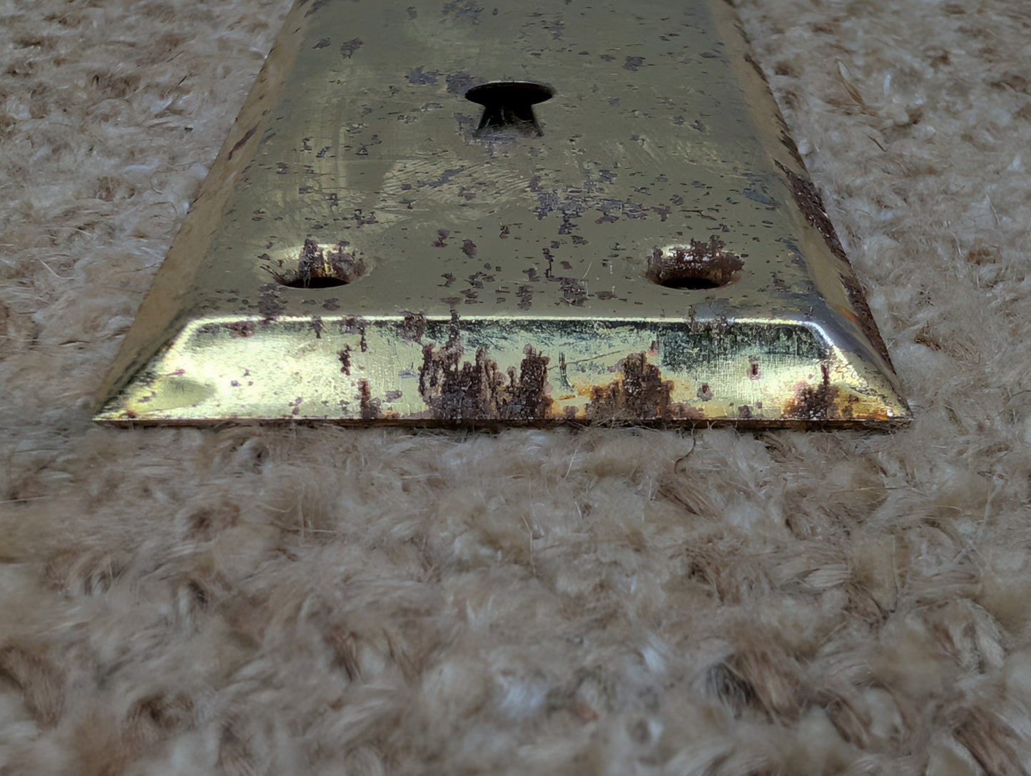 2 1/4" x 7 1/16" Antique Steel Door Knob Plate