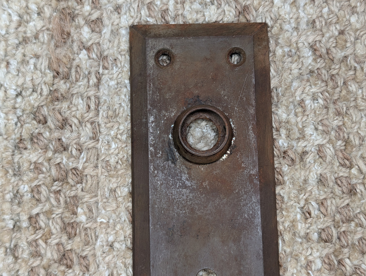 2 1/4" x 7" Antique Steel Door Knob Plate