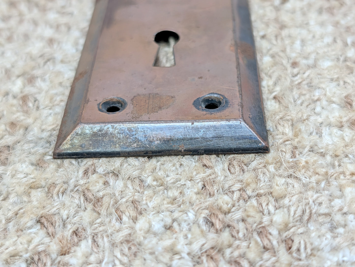 2 1/4" x 7" Antique Steel Door Knob Plate