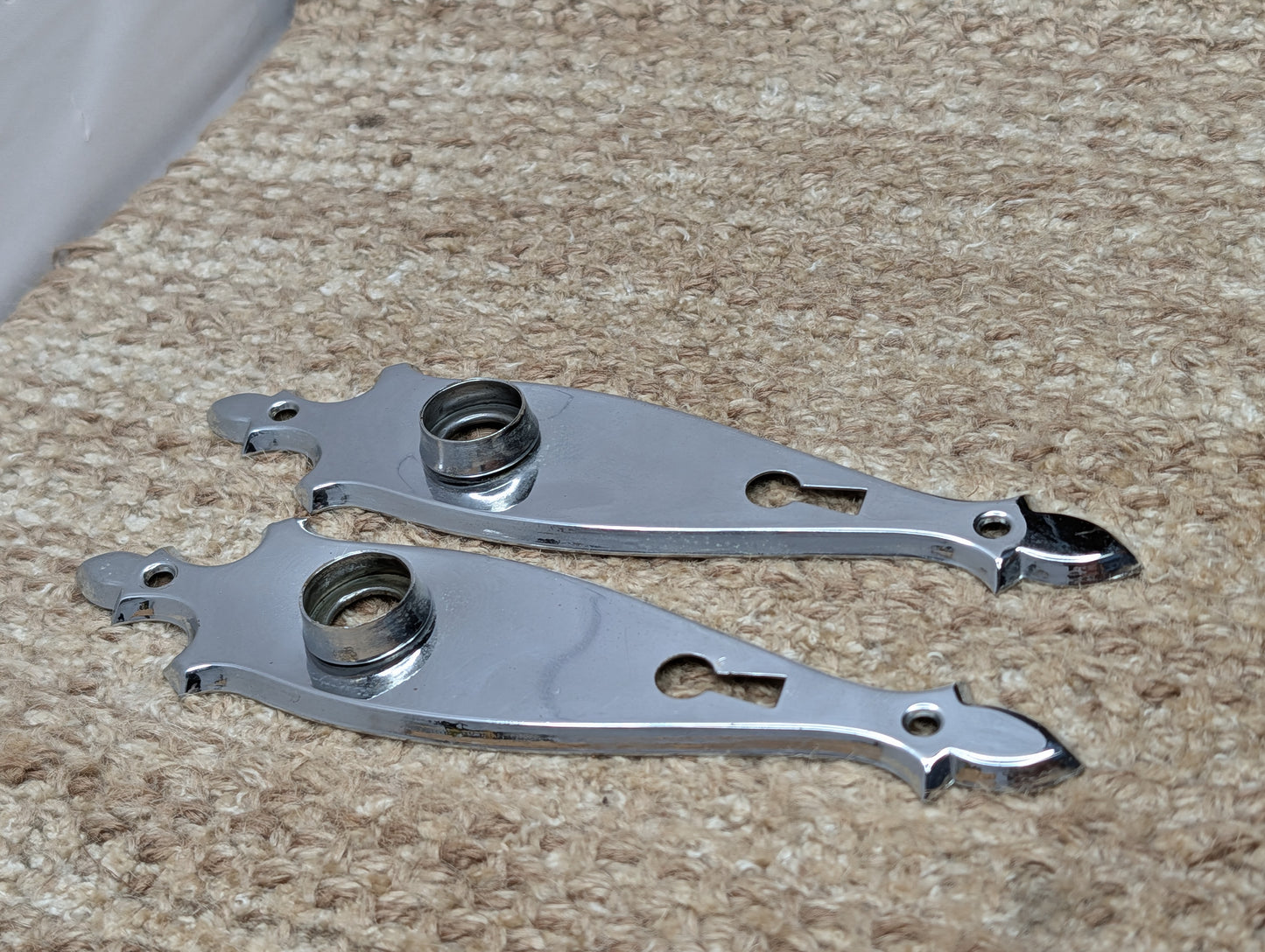 Pair 1 3/4" x 7" Antique Brass Door Knob Plates