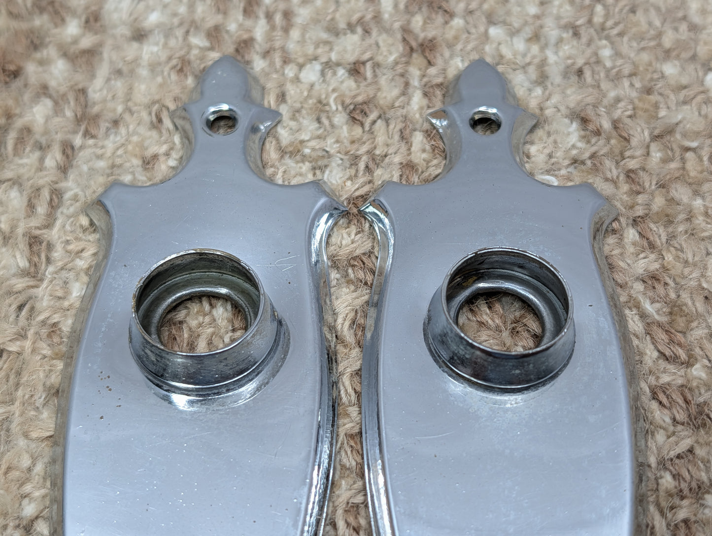 Pair 1 3/4" x 7" Antique Brass Door Knob Plates