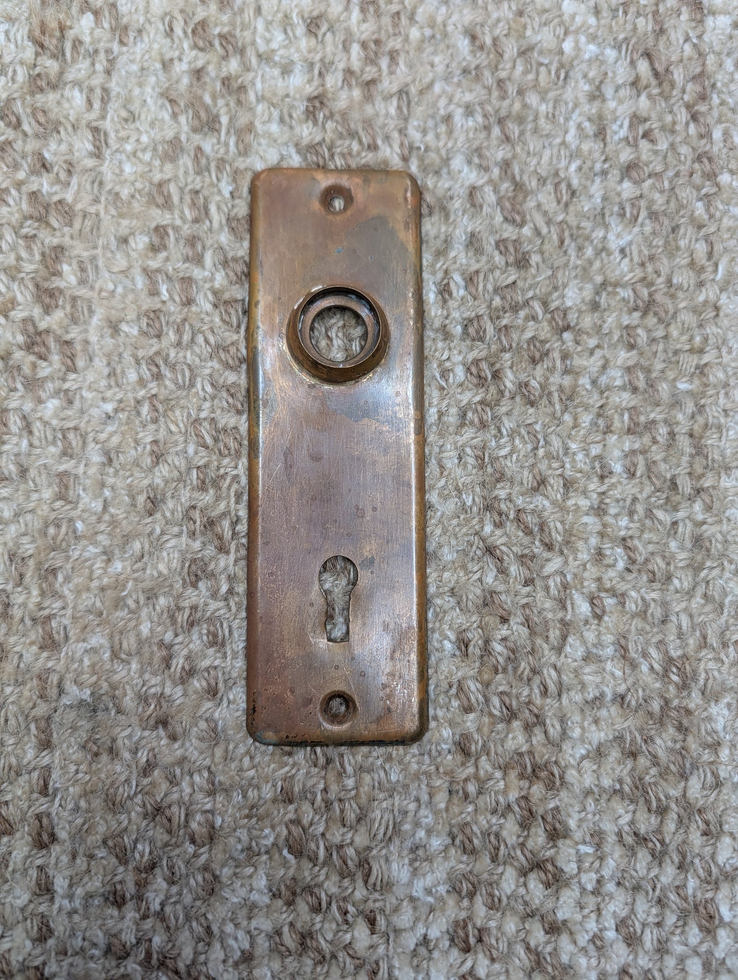 1 5/8" x 5 3/8" Antique Brass Door Knob Plate