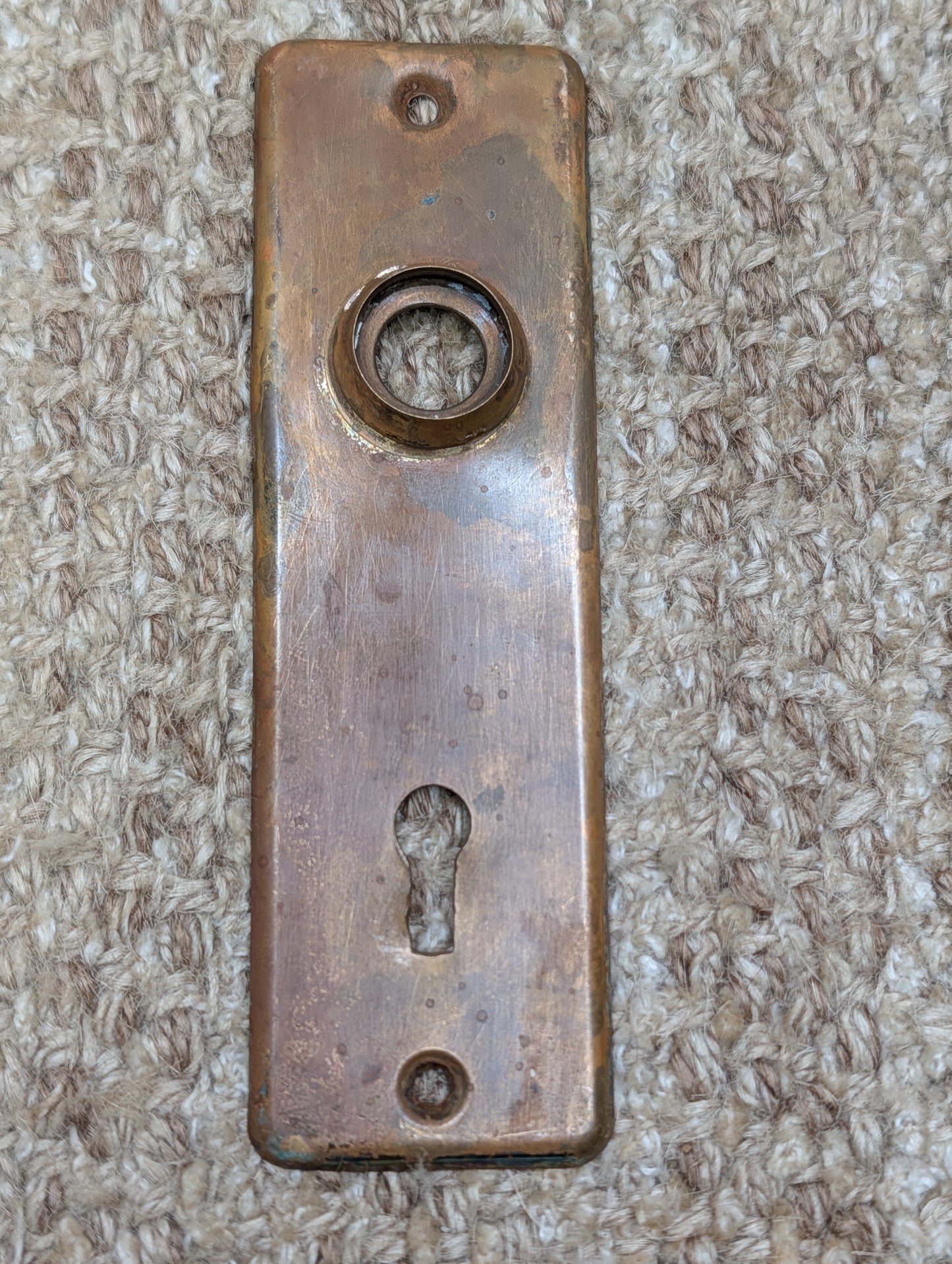 1 5/8" x 5 3/8" Antique Brass Door Knob Plate