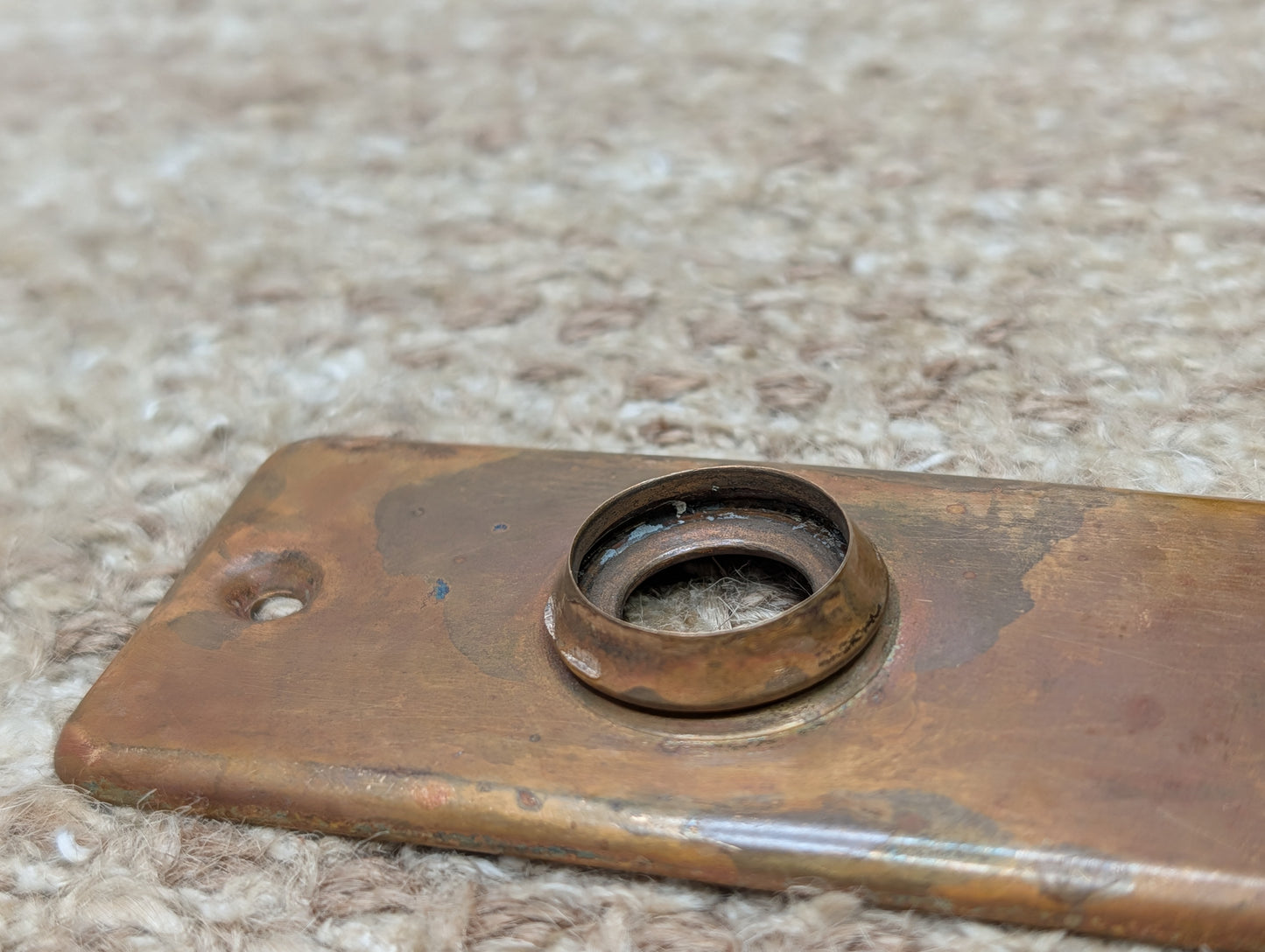 1 5/8" x 5 3/8" Antique Brass Door Knob Plate