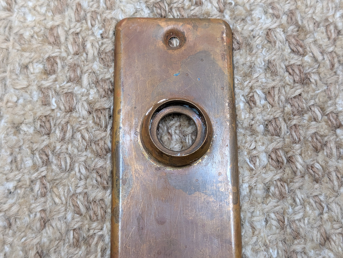 1 5/8" x 5 3/8" Antique Brass Door Knob Plate
