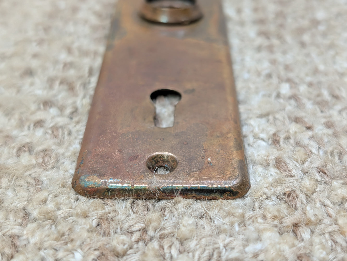 1 5/8" x 5 3/8" Antique Brass Door Knob Plate