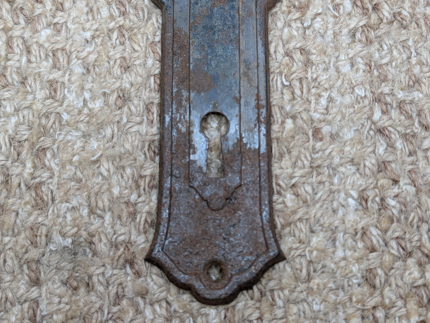 1 7/8" x 6 3/8" Antique Steel Door Knob Plate