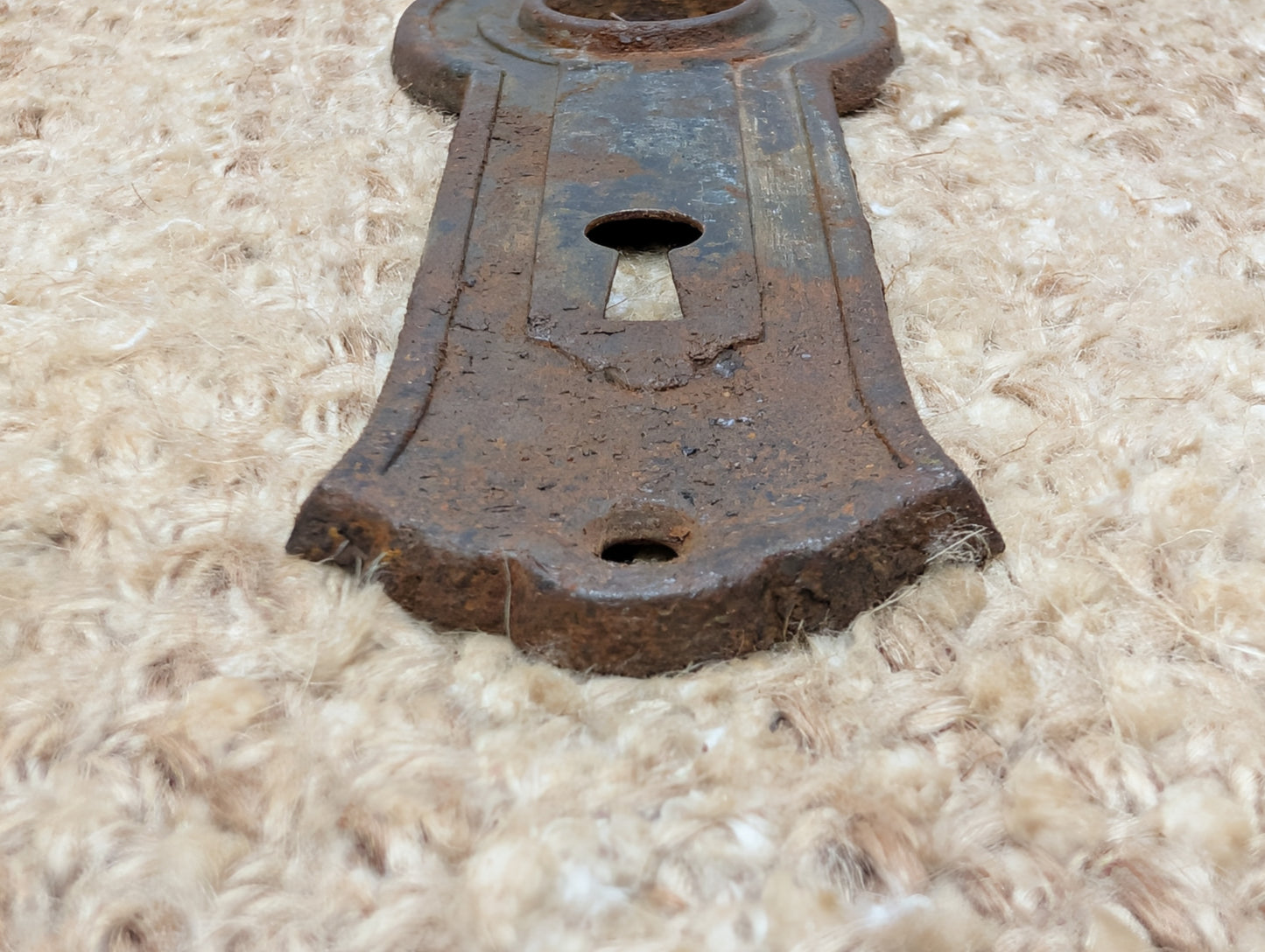 1 7/8" x 6 3/8" Antique Steel Door Knob Plate