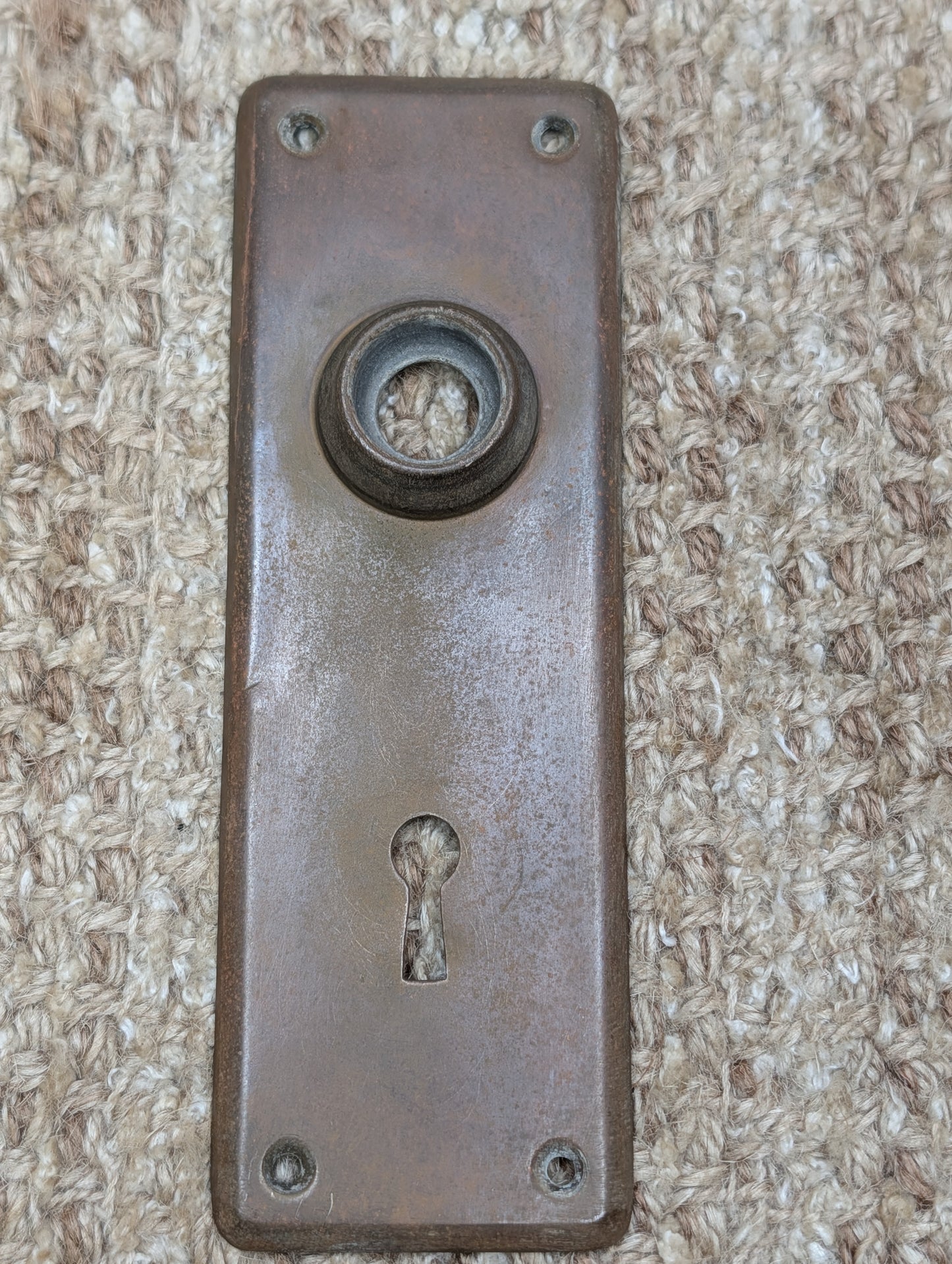 2" x 6" Antique Brass Door Knob Plate