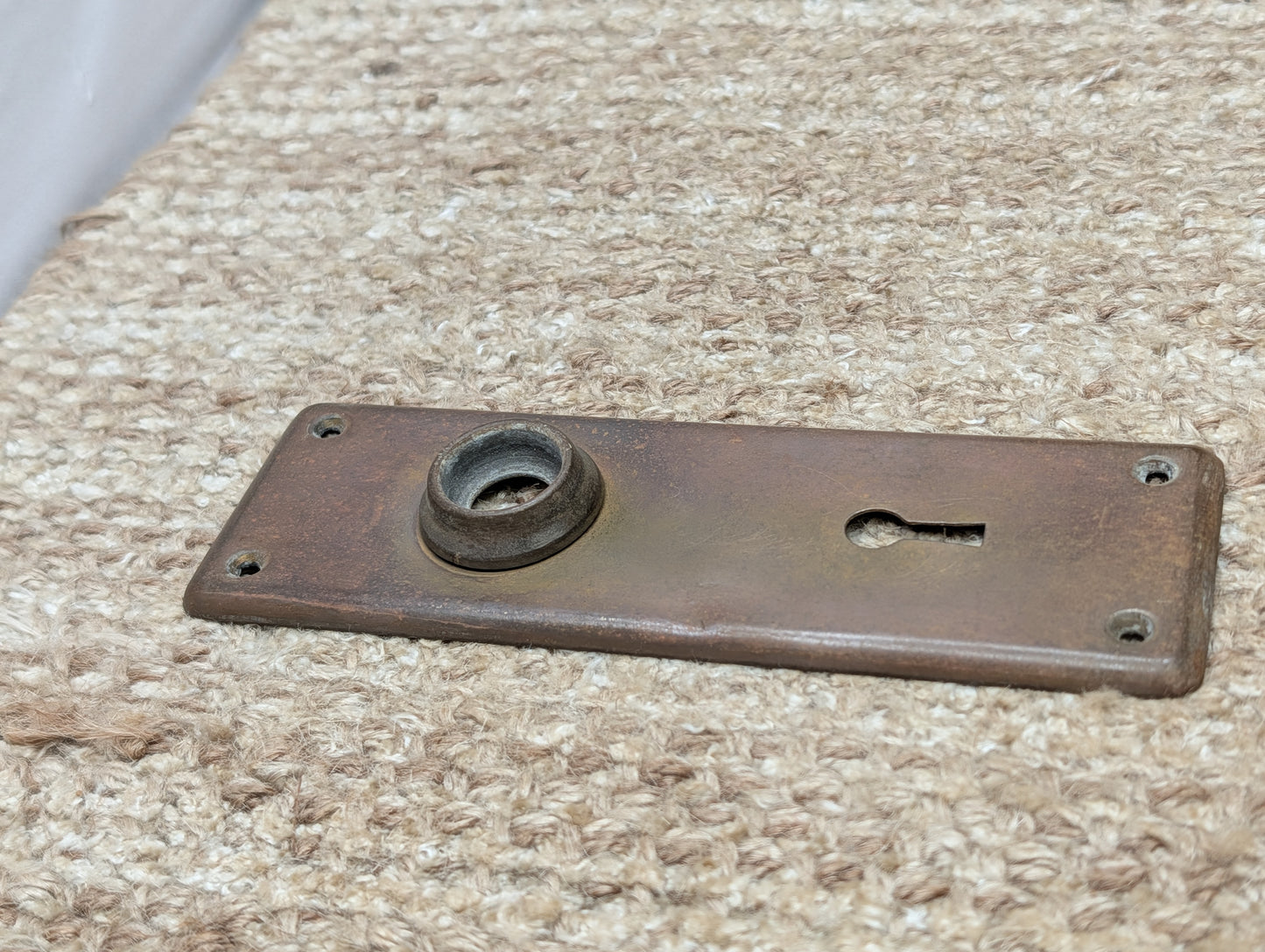 2" x 6" Antique Brass Door Knob Plate