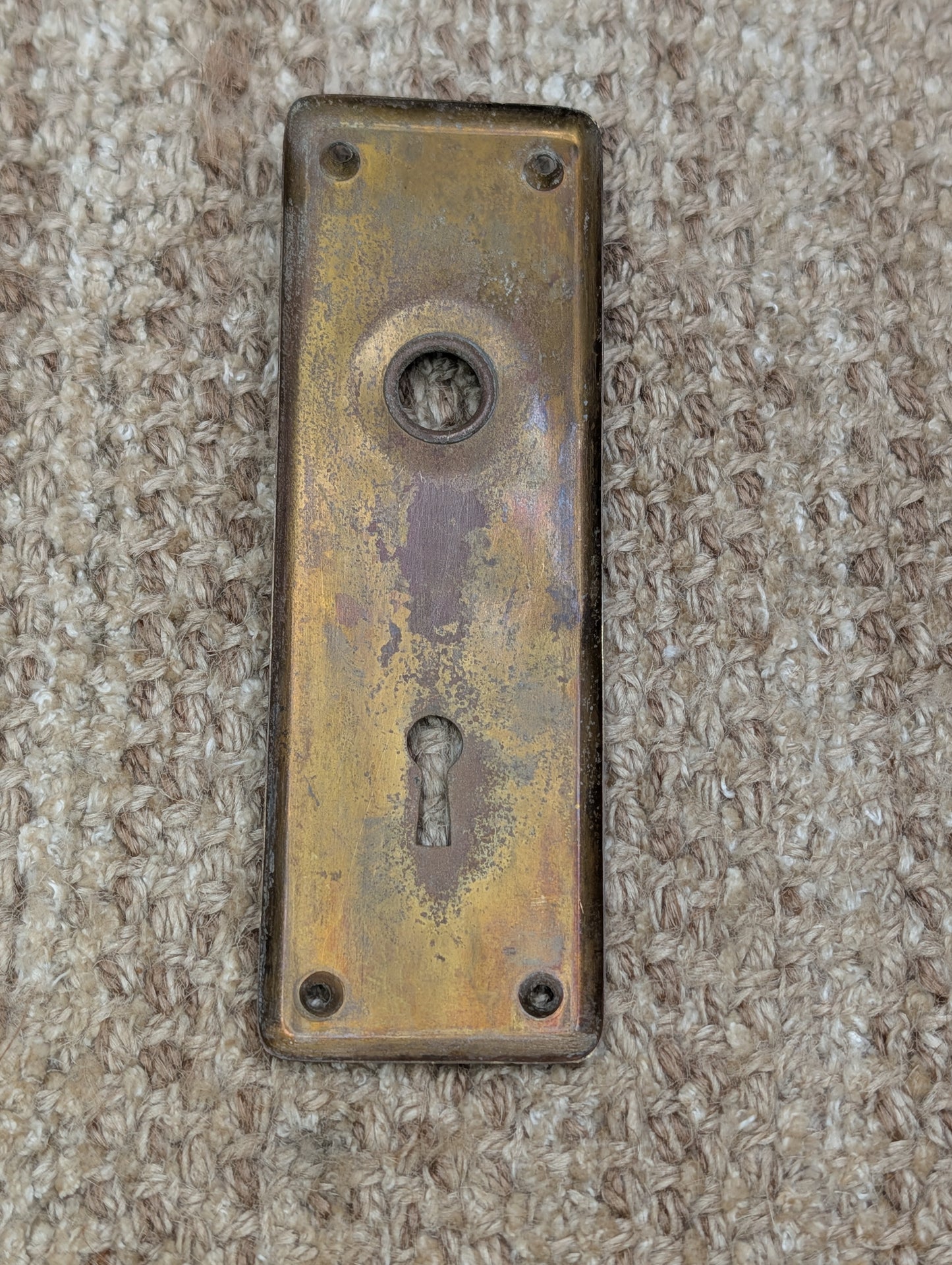 2" x 6" Antique Brass Door Knob Plate