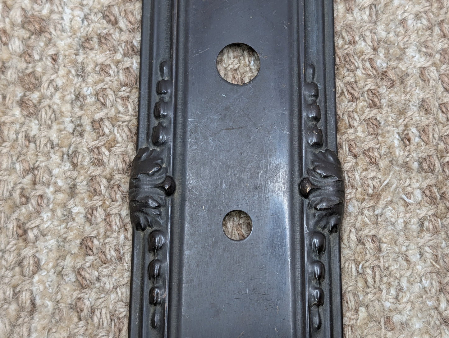 3" x 11 3/16" Antique Baldwin Cast Brass Door Knob Plate