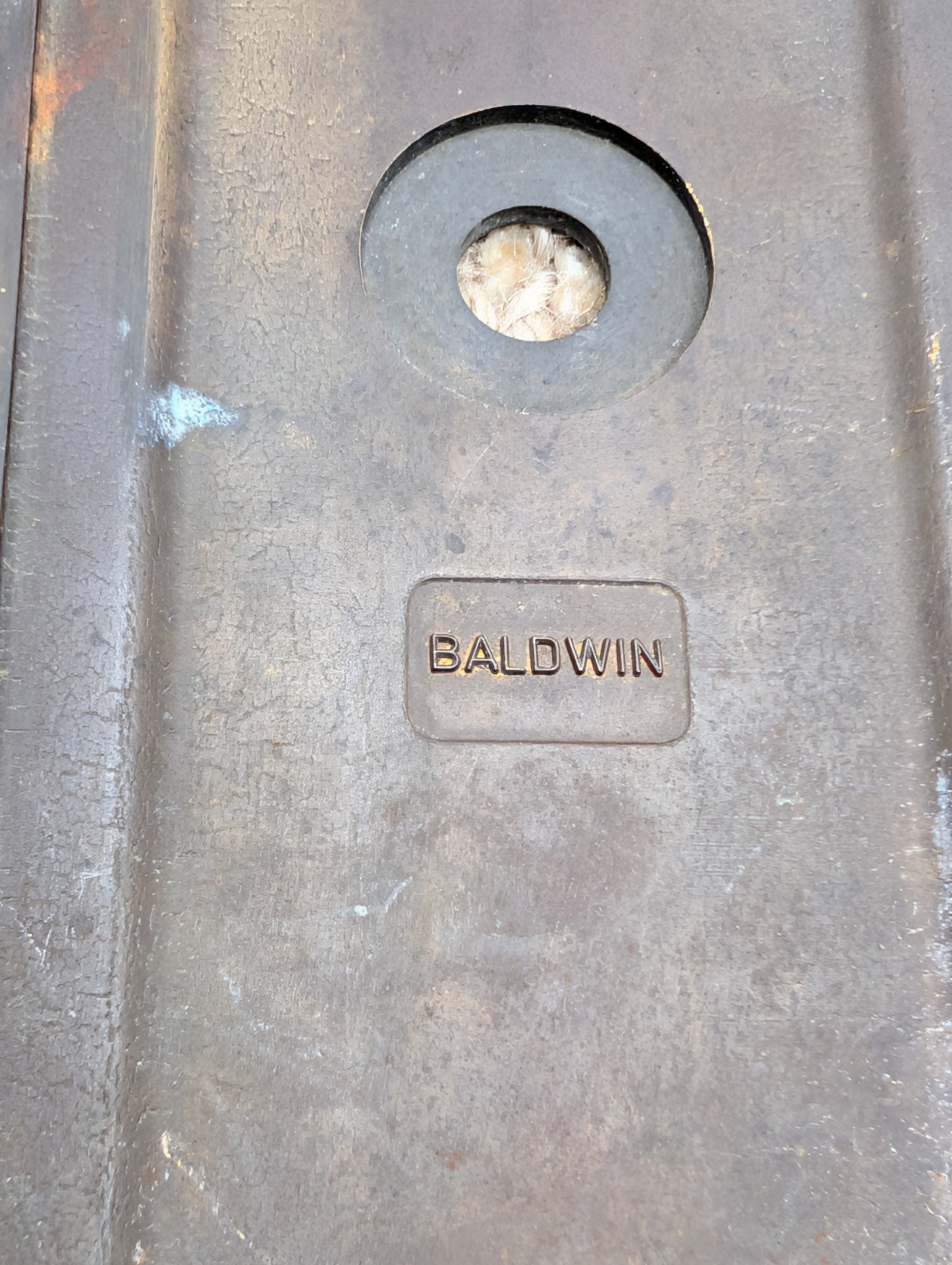 3" x 11 3/16" Antique Baldwin Cast Brass Door Knob Plate