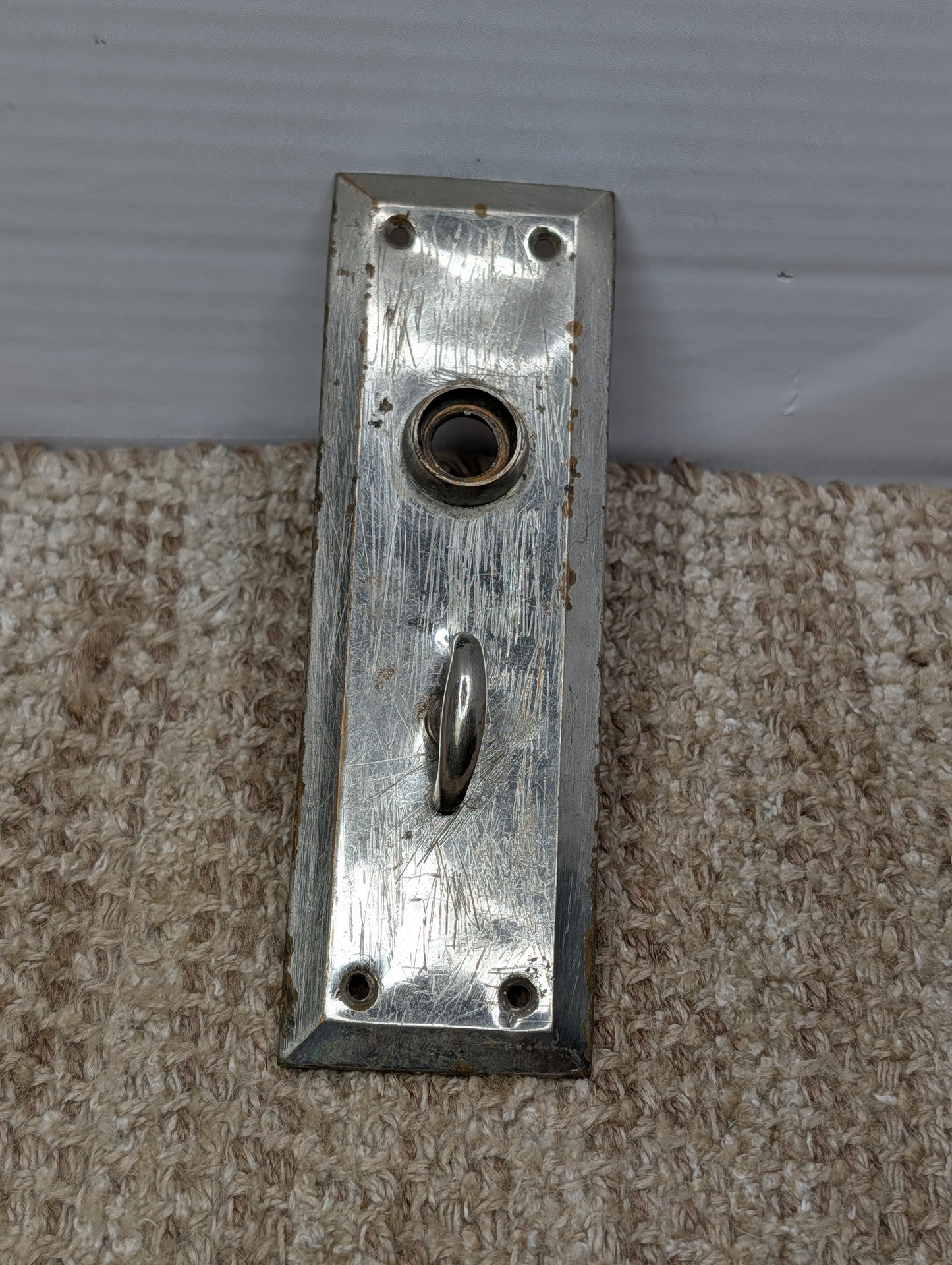 Antique 2 1/4" x 7" Brass Thumb Turn Door Knob Plate
