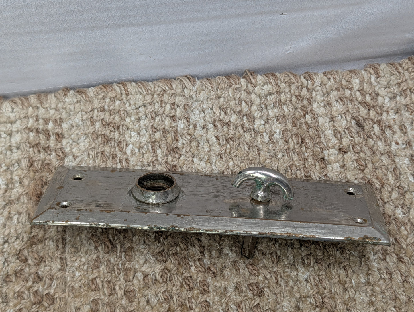 Antique 2 1/4" x 7" Brass Thumb Turn Door Knob Plate