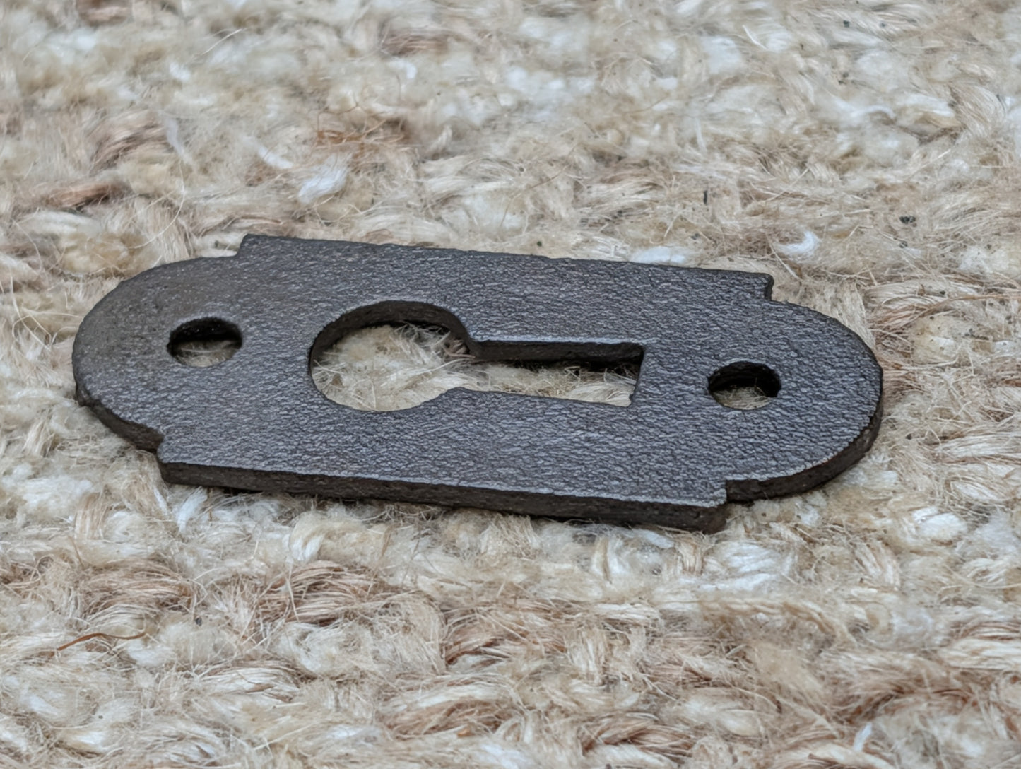 3/4" x 1 13/16" Antique Cast Iron Key Hole Cover Escutcheon Door Hardware