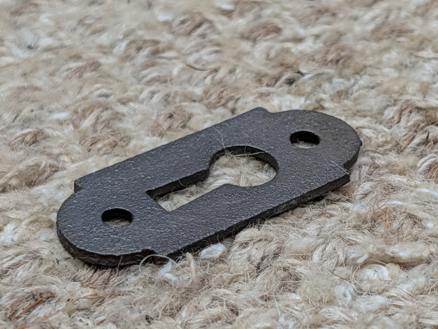 3/4" x 1 13/16" Antique Cast Iron Key Hole Cover Escutcheon Door Hardware