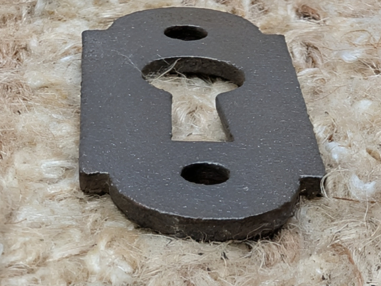 3/4" x 1 13/16" Antique Cast Iron Key Hole Cover Escutcheon Door Hardware