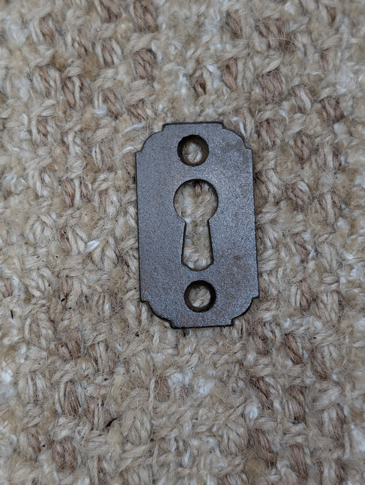 15/16" x 1  11/16" Antique Cast Iron Key Hole Cover Escutcheon Door Hardware