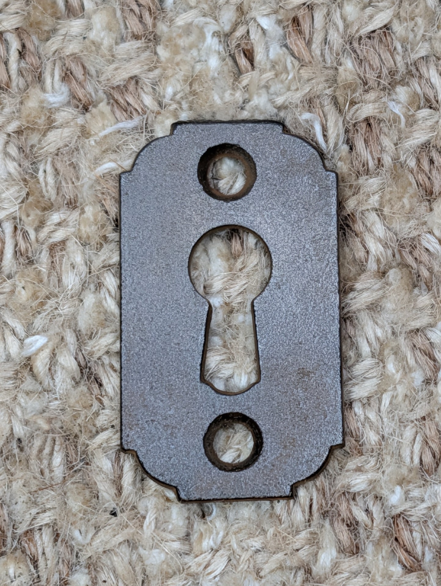 15/16" x 1  11/16" Antique Cast Iron Key Hole Cover Escutcheon Door Hardware