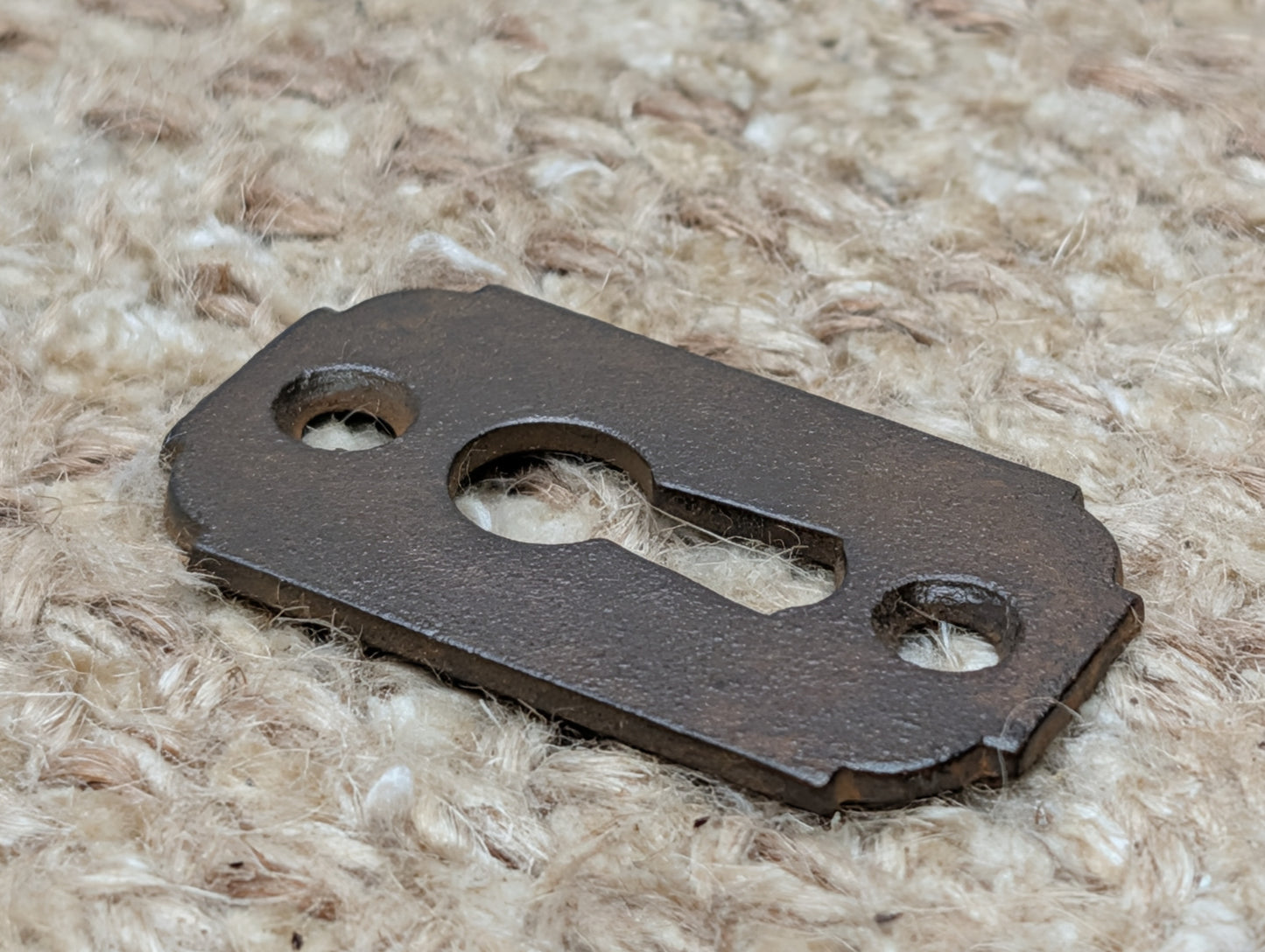 15/16" x 1  11/16" Antique Cast Iron Key Hole Cover Escutcheon Door Hardware