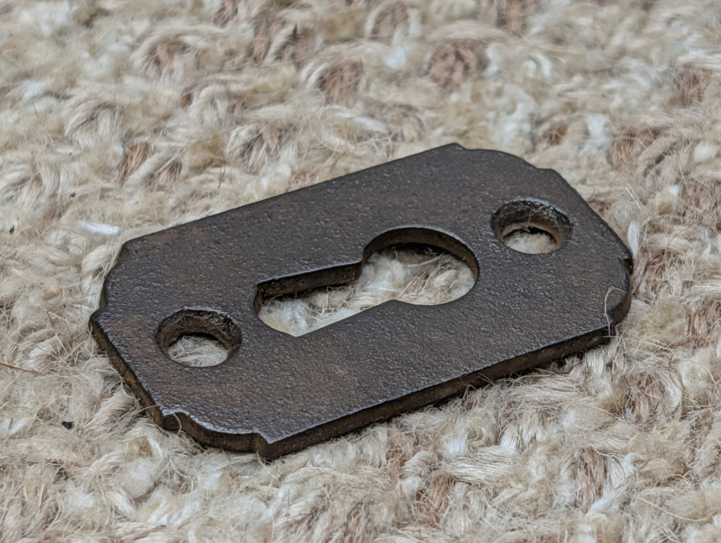 15/16" x 1  11/16" Antique Cast Iron Key Hole Cover Escutcheon Door Hardware