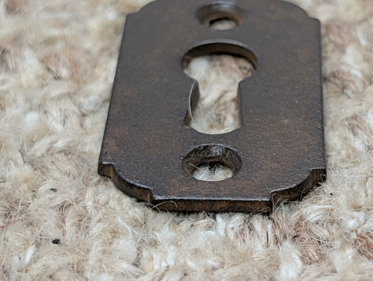 15/16" x 1  11/16" Antique Cast Iron Key Hole Cover Escutcheon Door Hardware
