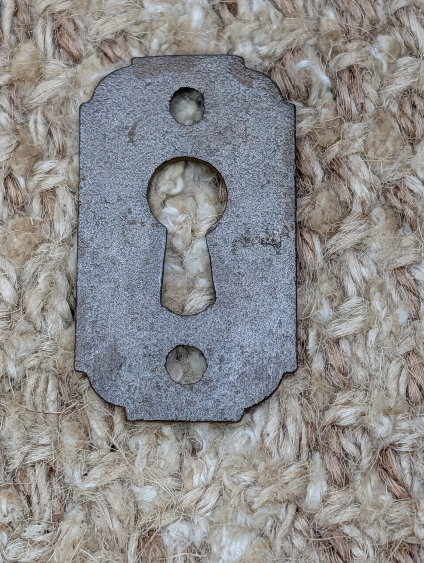 15/16" x 1  11/16" Antique Cast Iron Key Hole Cover Escutcheon Door Hardware