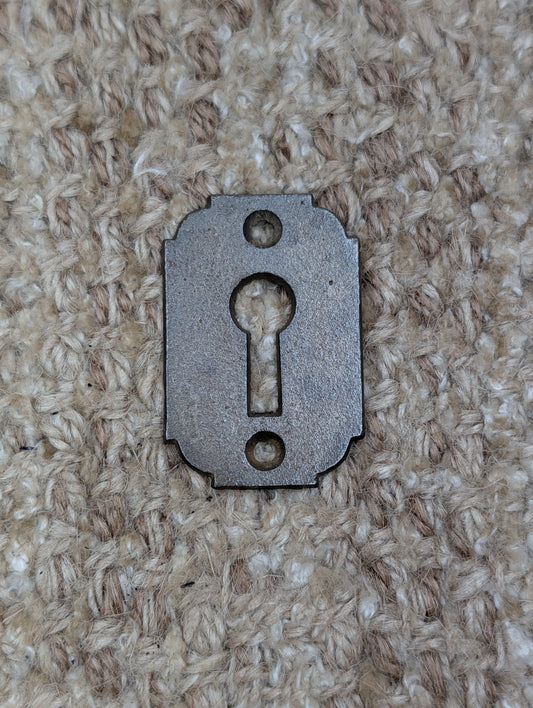 1  1/8" x 1  11/16" Antique Cast Iron Key Hole Cover Escutcheon Door Hardware #104