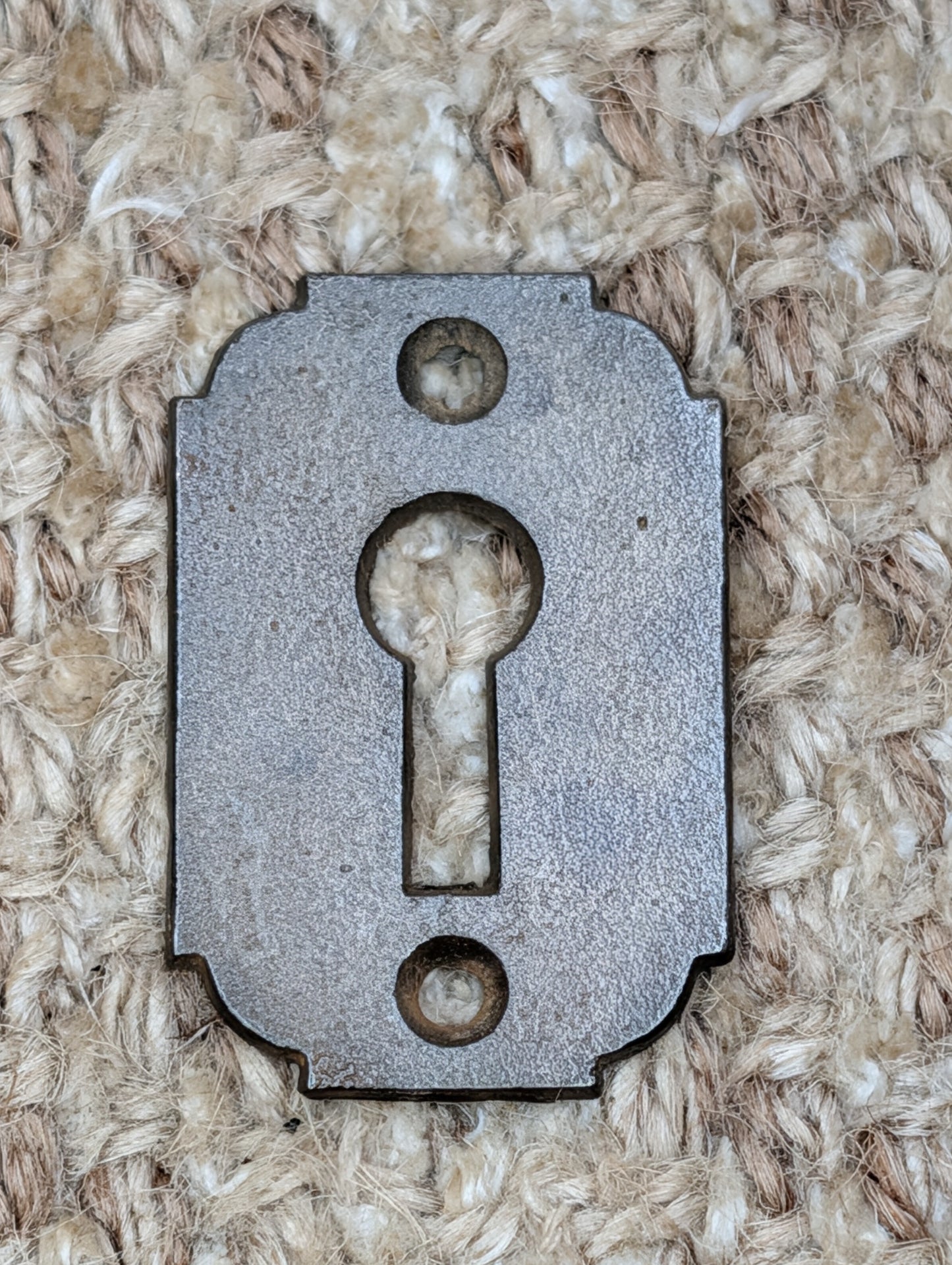 1  1/8" x 1  11/16" Antique Cast Iron Key Hole Cover Escutcheon Door Hardware #104